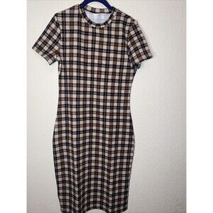 new womens shirt dress Plaid career school preppy clueless academia fairygoth M